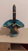 Vintage turquoise decorative vase – Mediterranean artisanal earthenware