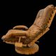 Brutalist koala leather and solid elm lounge chair by of blaha circa 1960