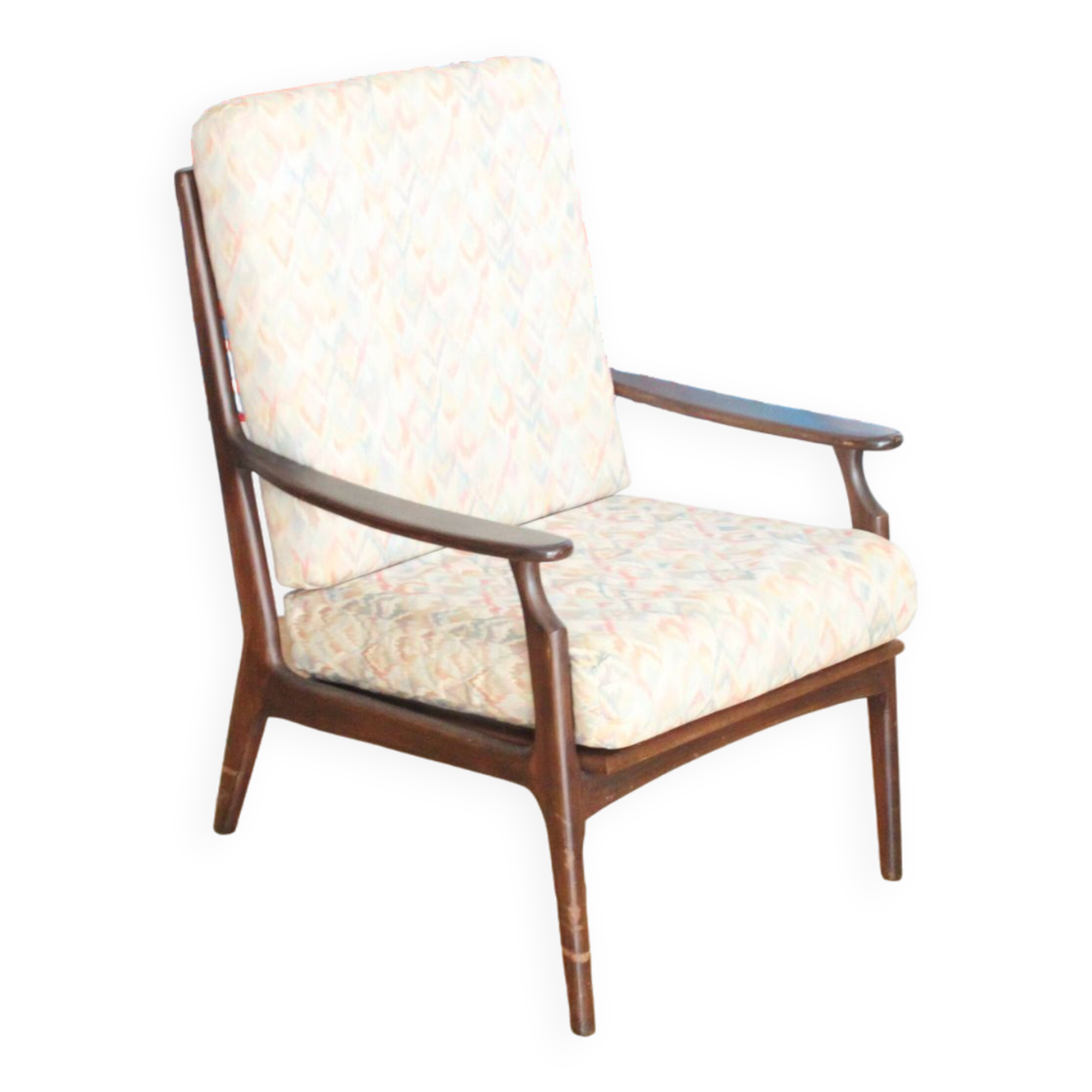 Fauteuil relax vintage en bois de style scandinave, 1950