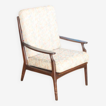 Fauteuil relax vintage en bois de style scandinave, 1950