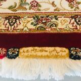 Iranian hand-woven wool and silk rug, certificate of origin