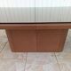Brown leather designer coffee table
