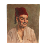 Portrait homme maghrebin 20ème signé Jean Borin