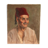 Portrait Maghrebin man 20th signed Jean Borin