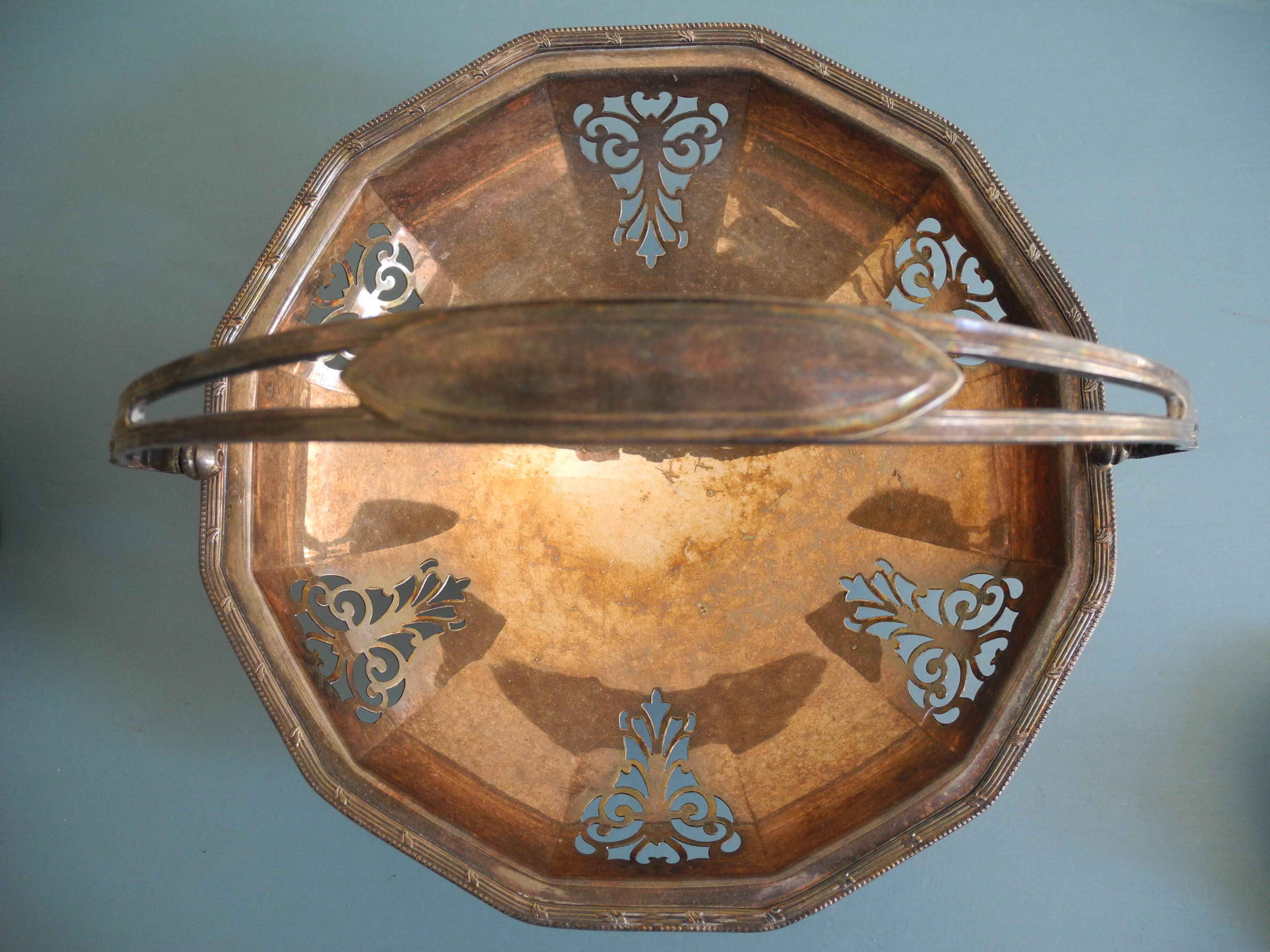 old silver metal basket cup silver metal basket