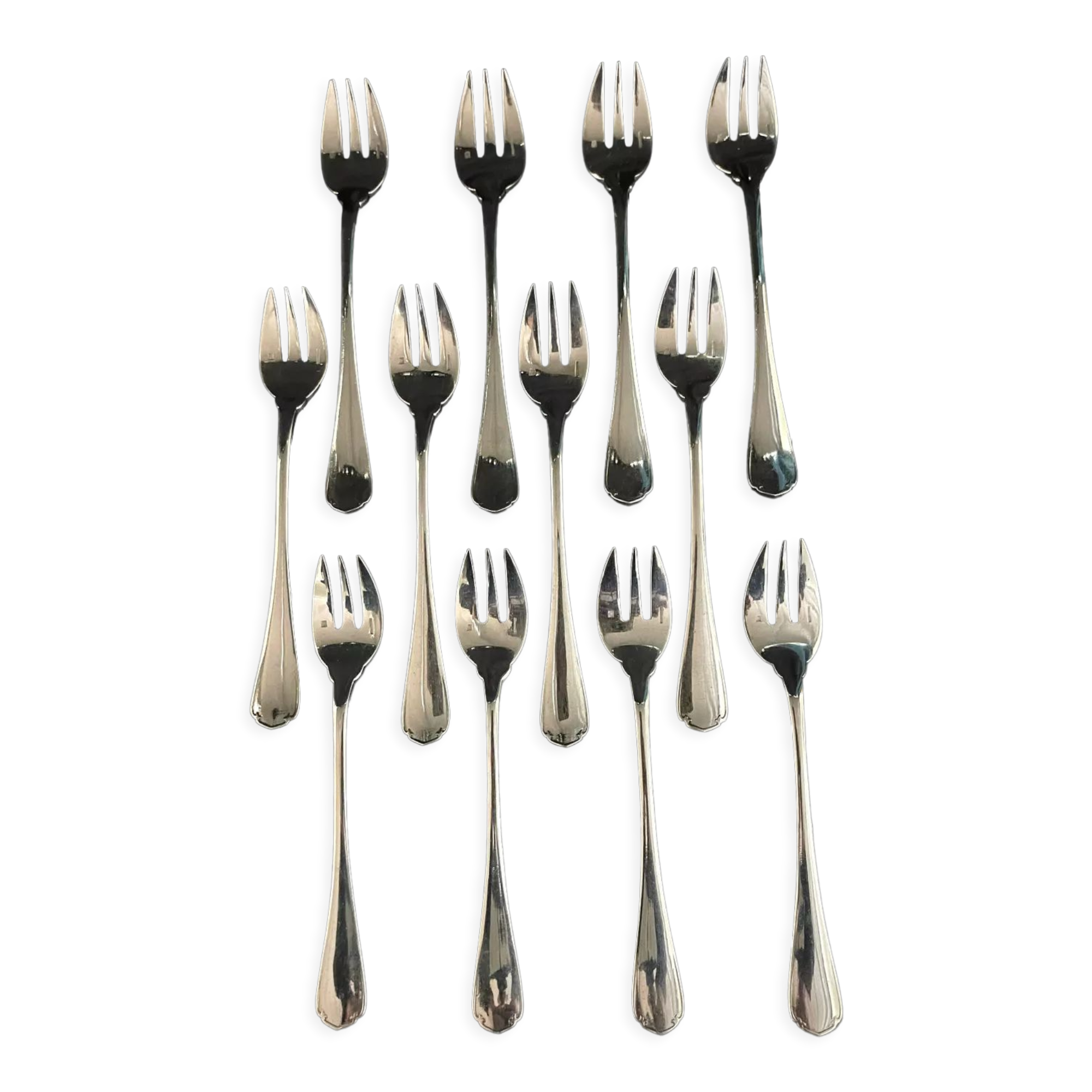 12 Christofle oyster forks silver metal Japanese model