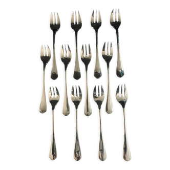 12 Christofle oyster forks silver metal Japanese model