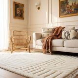 Handmade rug in natural wool, 250cm x 150cm