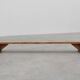 Banc bas rustique français en bois massif de style wabi wabi, vers 1880