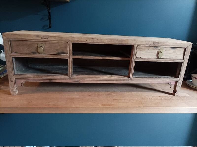 Furniture with drawers on solid wood air-gummed desk