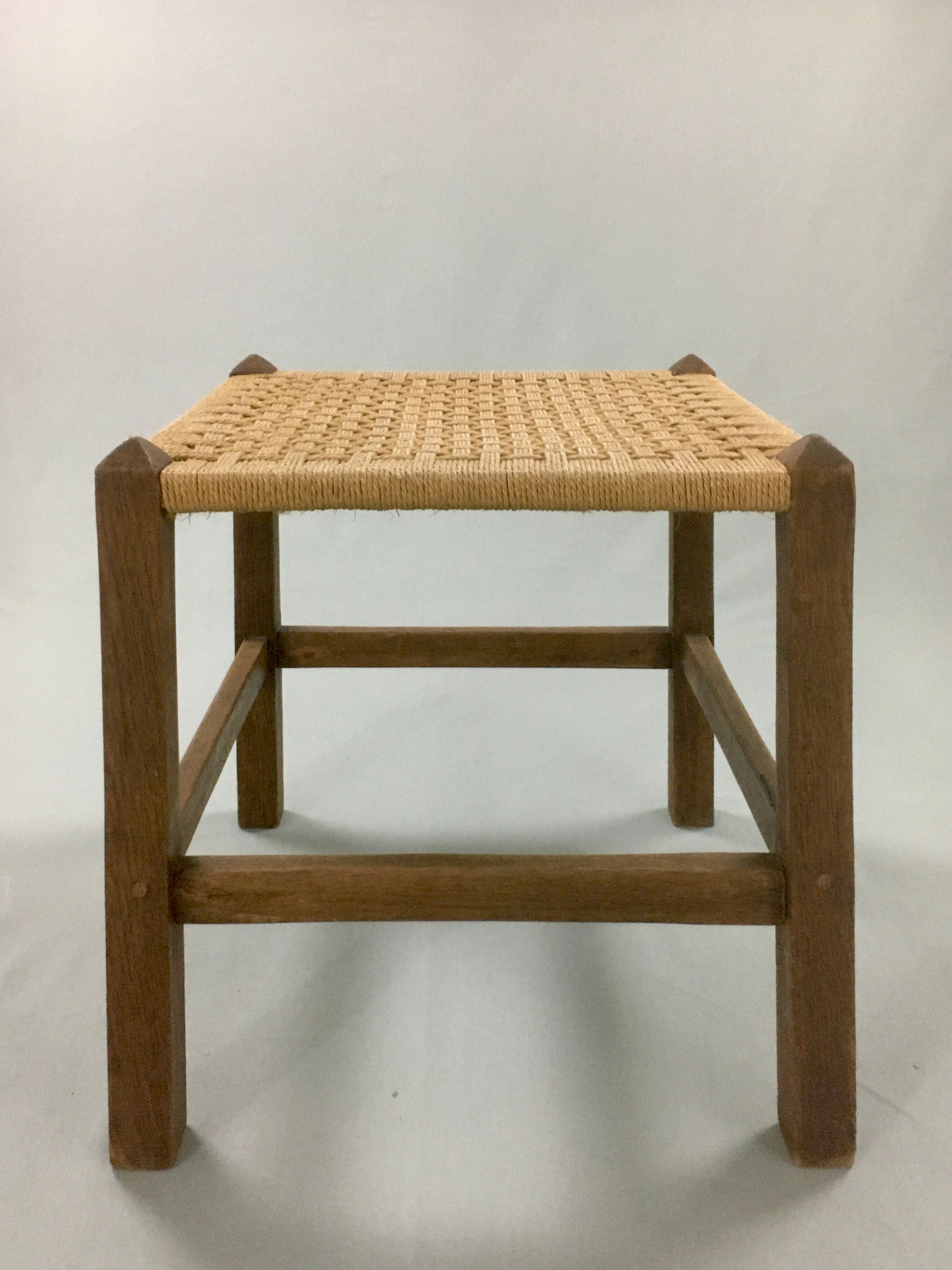 Tabouret Art & crafts chêne et corde