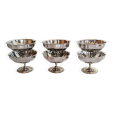 Set of 6 ice cream or sorbet cups on foot, in 18/10 stainless steel (ref 15)