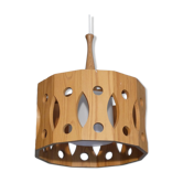 Scandinavian wooden pendant lamp 1960