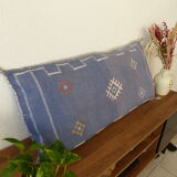 Coussin berbère bleu soie de cactus