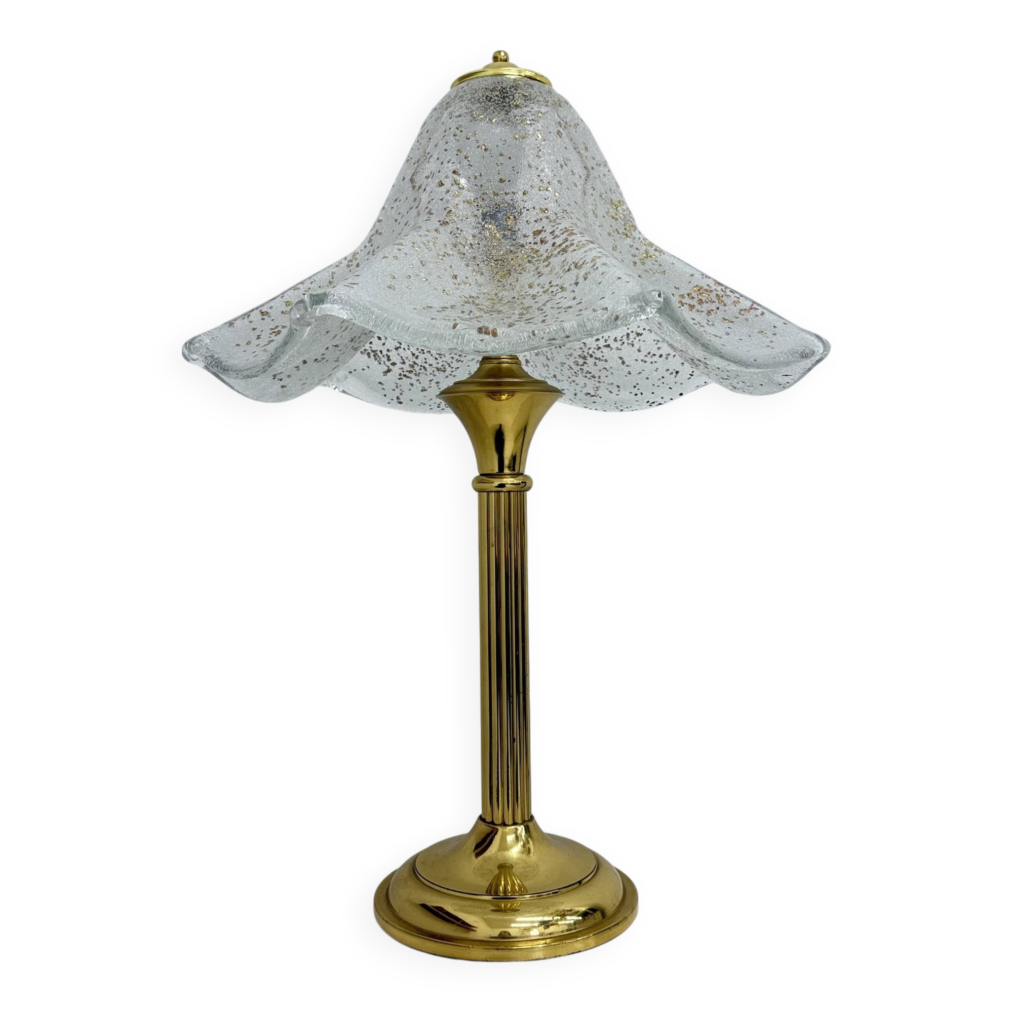 Mid century glass table lamp , 1970s