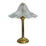 Mid century glass table lamp , 1970s