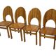 Vintage set of four pinewood chairs Rainer Daumiller minimalist design