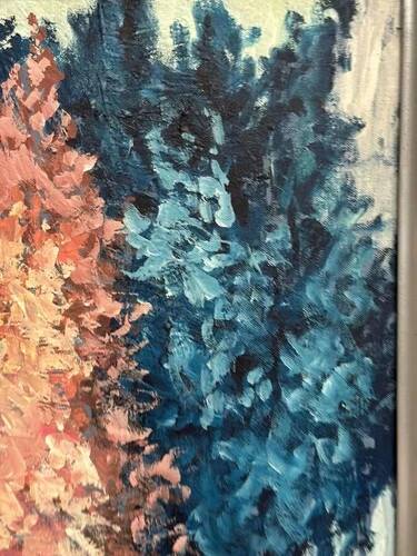 Swedish Oil on Canvas “Abstract” by Lennart Alexandria Vintage & Framed 39x31cm