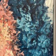 Swedish Oil on Canvas “Abstract” by Lennart Alexandria Vintage & Framed 39x31cm