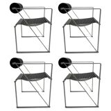 Model 601 Seconda Chairs in Metal attributed to Mario Botta, 1982, Set of 4