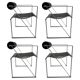 Model 601 Seconda Chairs in Metal attributed to Mario Botta, 1982, Set of 4