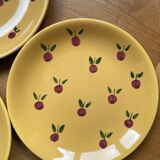 Hand painted yellow peach pattern plates - portugal