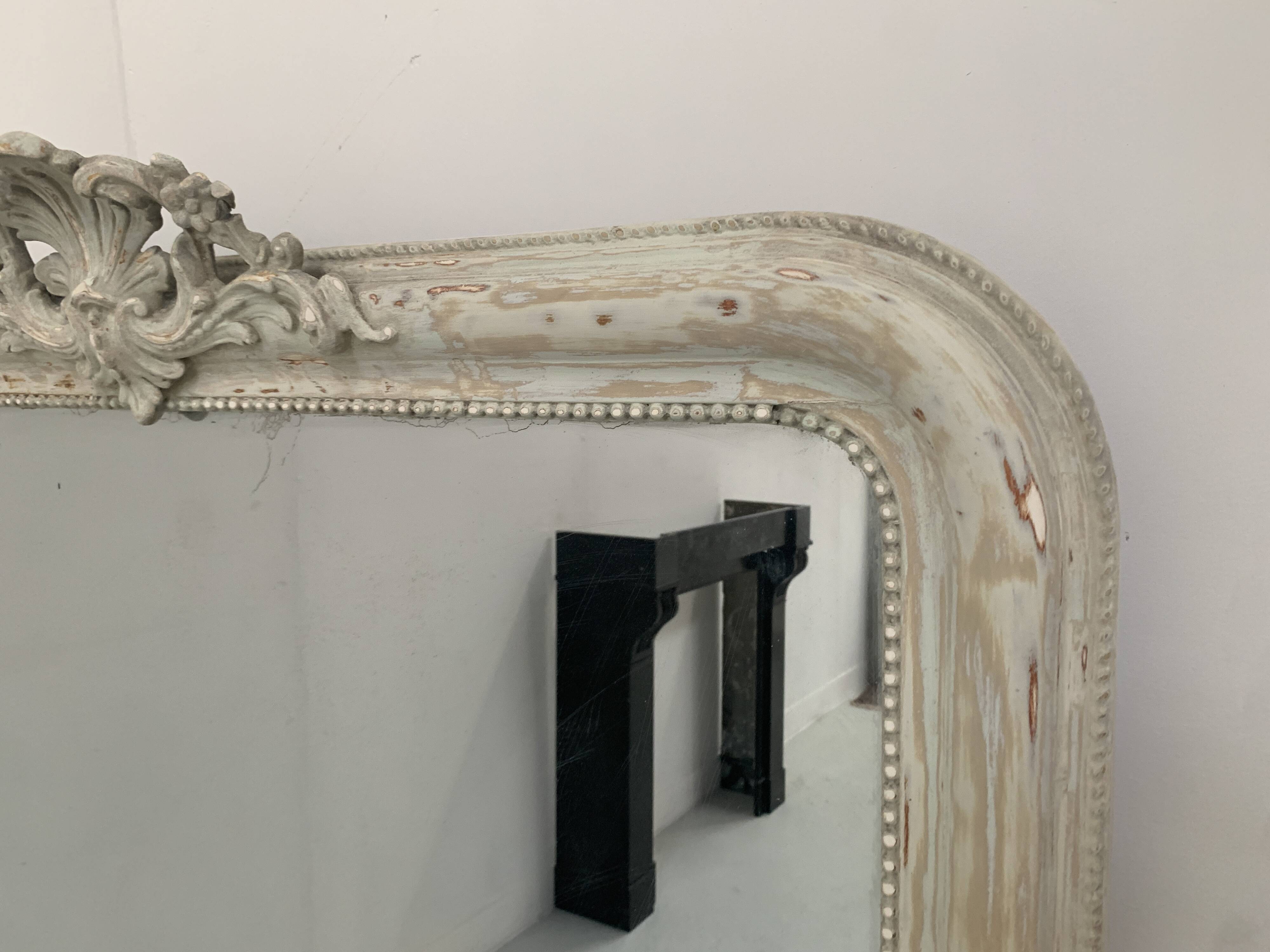 Louis XV style mirror in wood and patinated stucco, 19th century