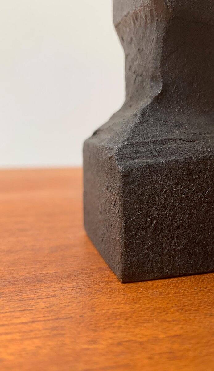Brutalist wrought iron candlestick from the mid-century.