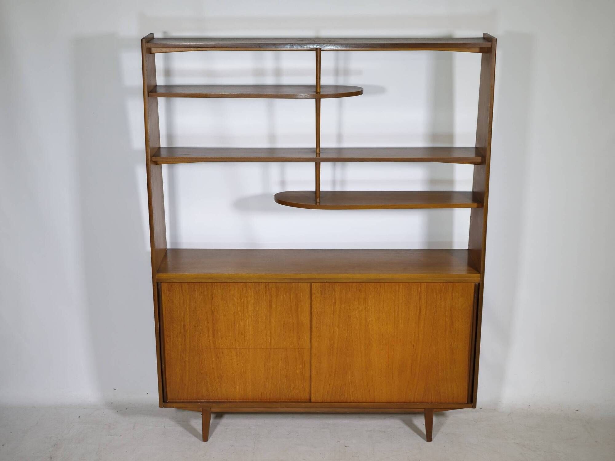Mid-Century Highboard with Kidney Shaped Shelf in Teak, 1960s