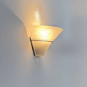 Frosted glass and black metal wall light, Italy, 1980.