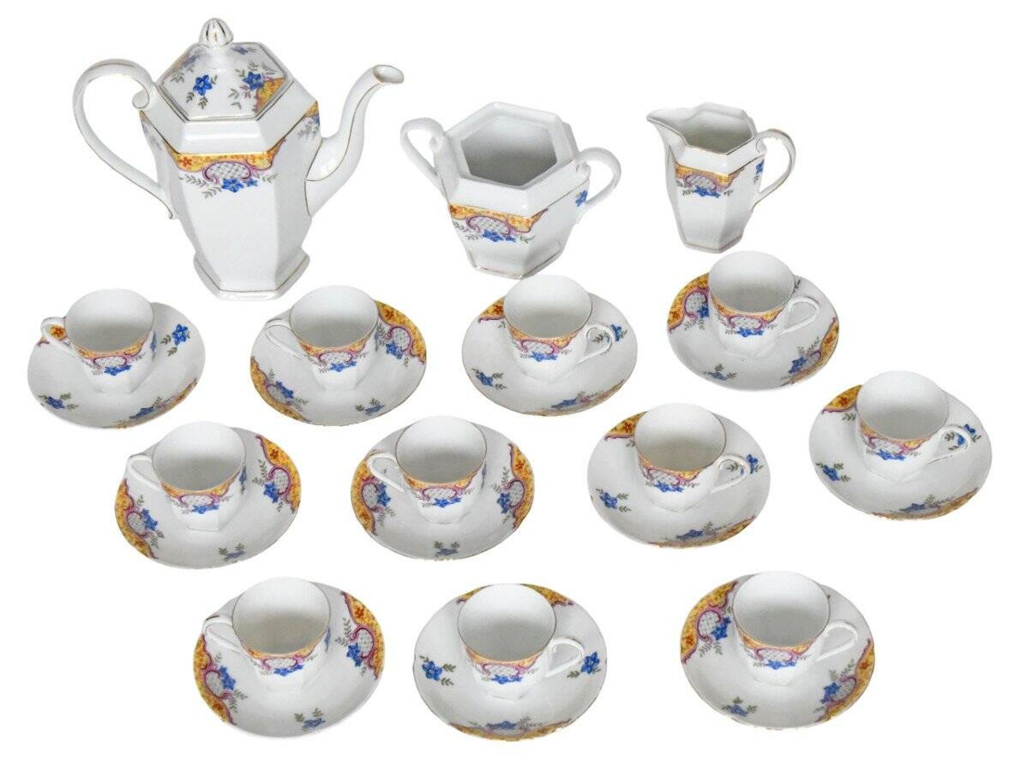 Vintage coffee service in porcelain by Epiag Czechoslovakia