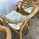 Set of 3 vintage rattan and wicker armchairs