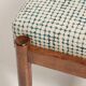 Vintage white and aqua mid-century stool, Edmund Homa, 1960s