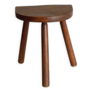 Tabouret tripode bois - verni
