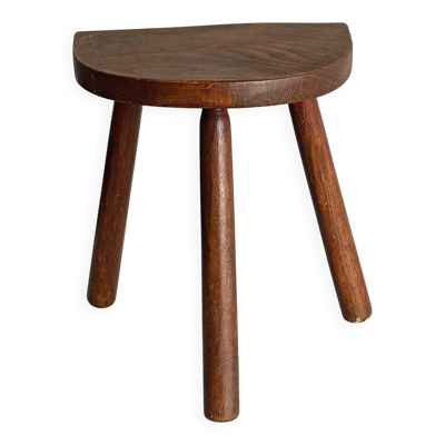 Tabouret tripode bois verni ancien