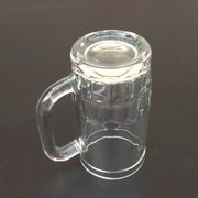 1970s 4 Beer mugs Molded glass France