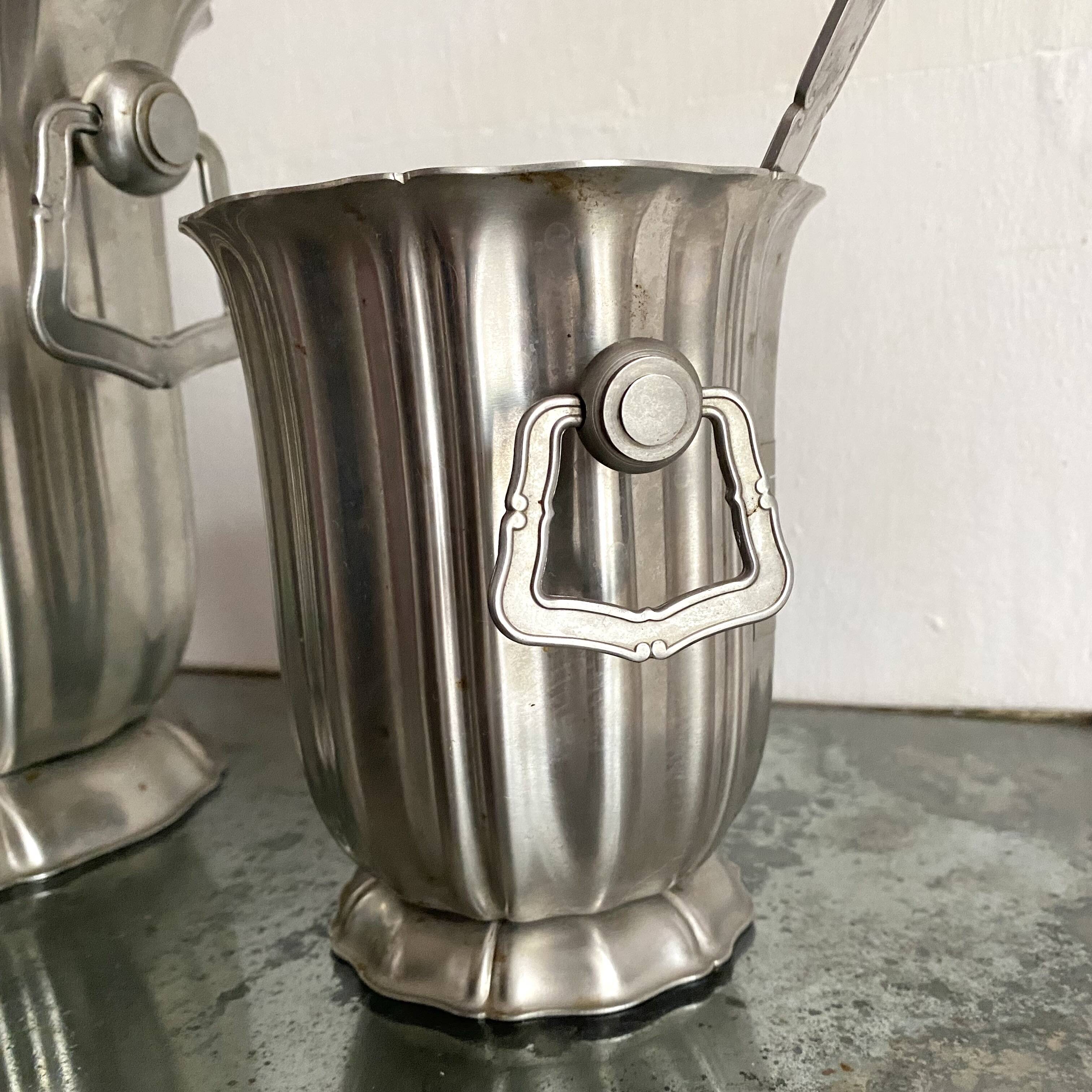 Champagne bucket set and stainless steel ice bucket Jean COUZON