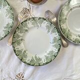 Set of 6 Saint Amand et Hamage ironstone dinner plates, Platane pattern