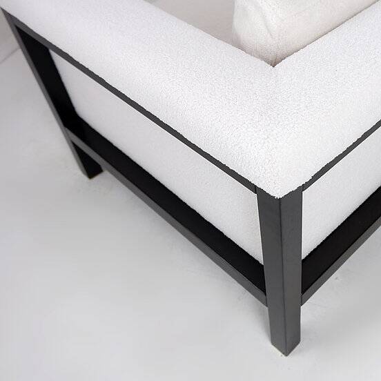 Jules Wabbes attr. Armchair "Livourne-Series 800 Luxe" by Bullo 2010 - New White Boucle Fabric