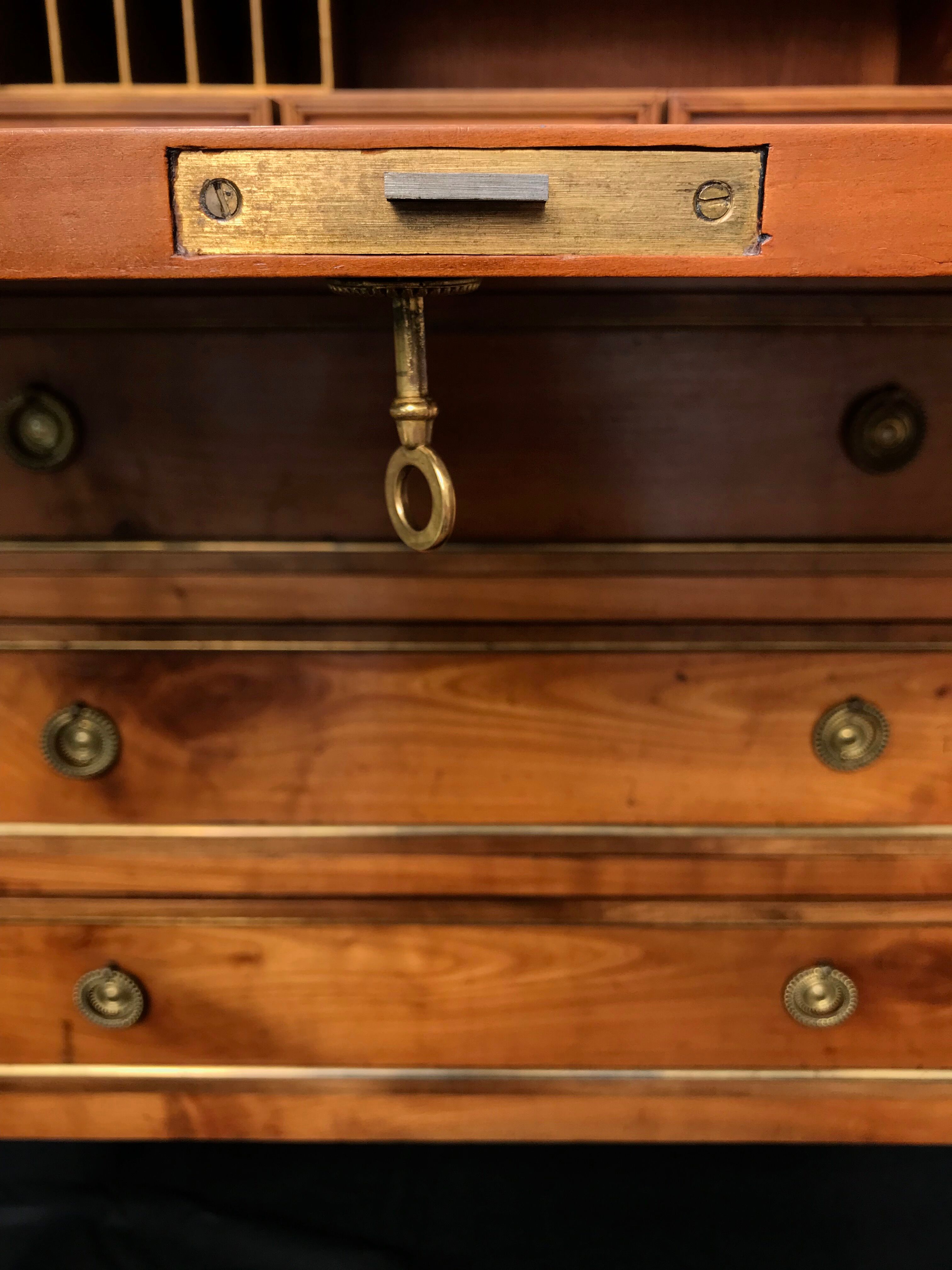 Small secretary English donkey back office Madame 3 drawers