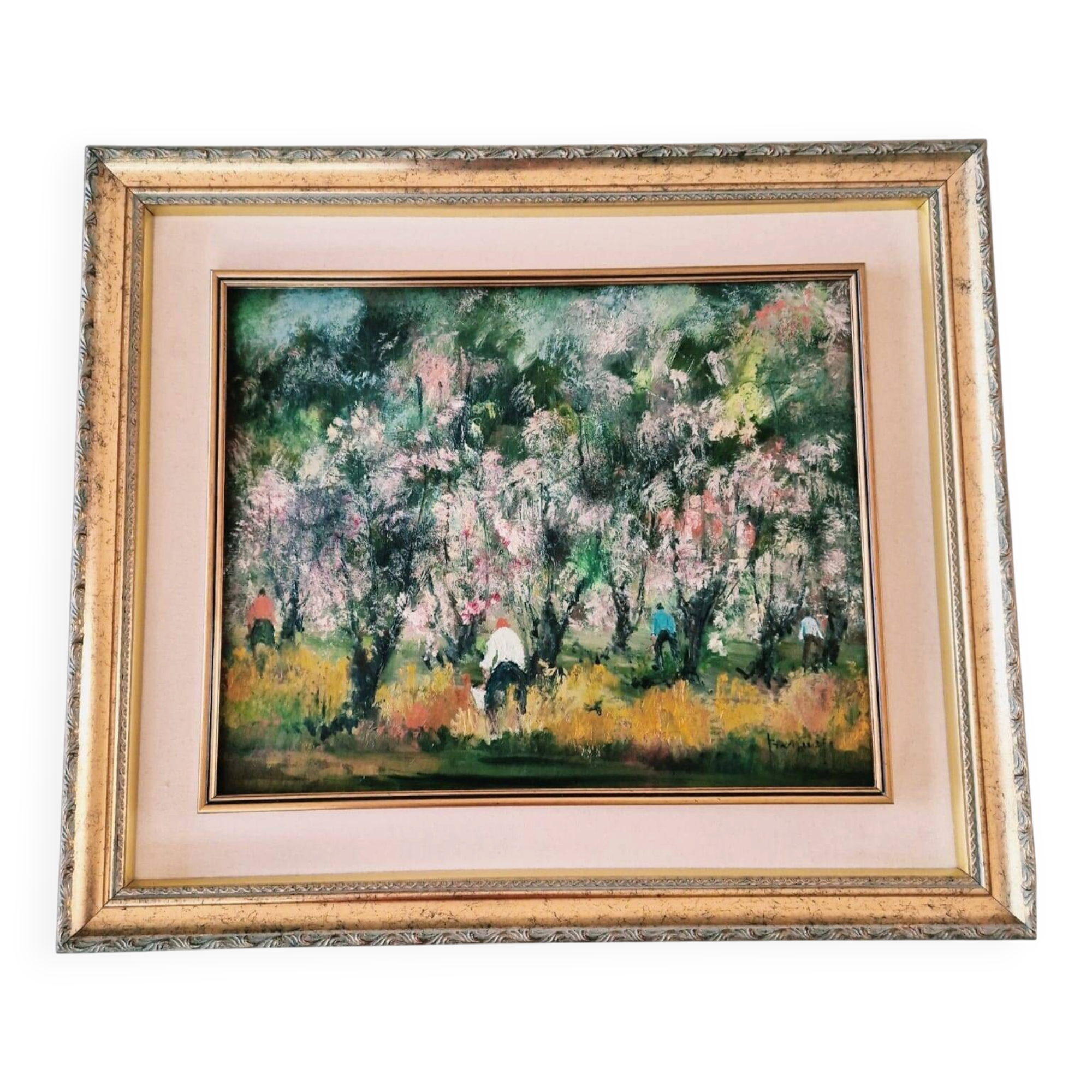 Tableau Huile sur Bois "Primavera" par Guido Bertuzzi - École Milanaise (19