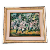 Tableau Huile sur Bois "Primavera" par Guido Bertuzzi - École Milanaise (19