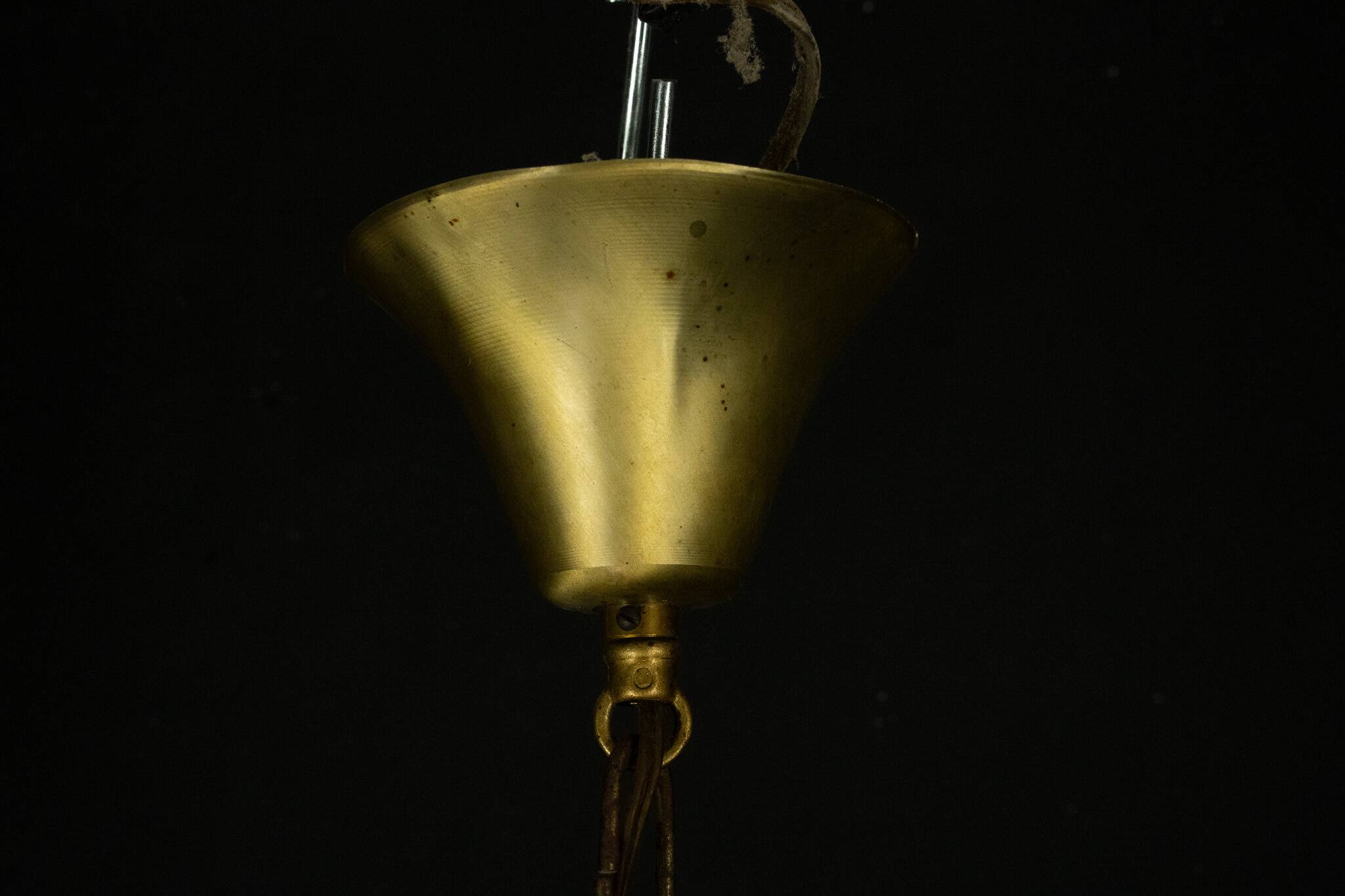 Pair of Murano glass and brass chandeliers