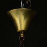 Pair of Murano glass and brass chandeliers