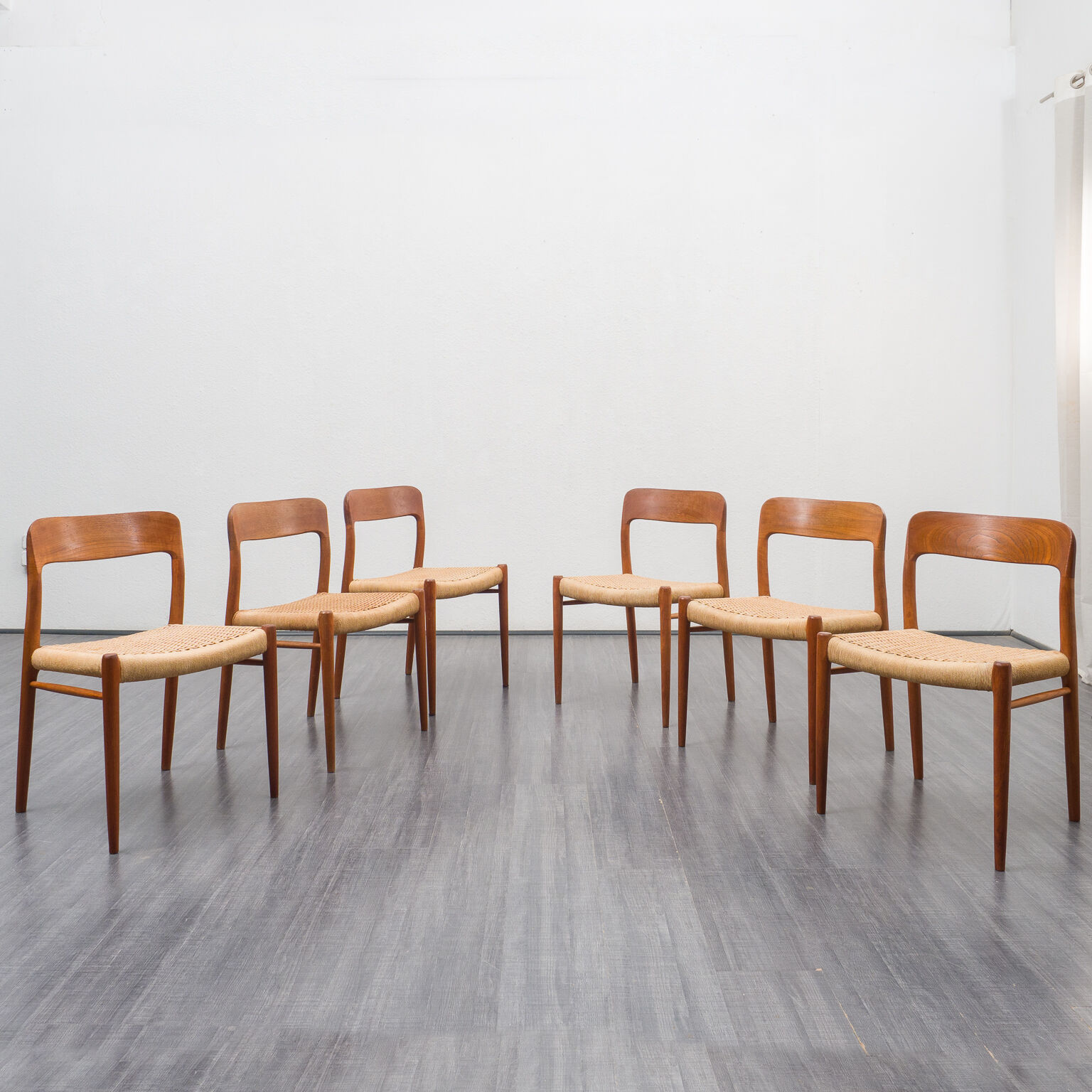 Set of six chairs moeller, denmark, model 75, denmark