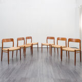 Set of six chairs moeller, denmark, model 75, denmark