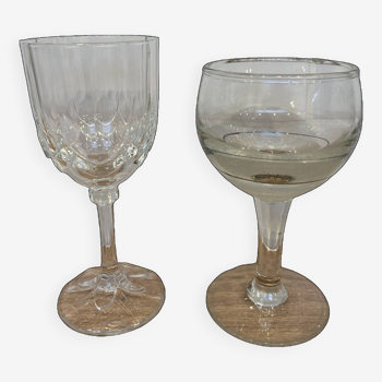 Set de 2 verres dépareillés