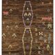 Hand-Knotted Tribal Unique 145 cm x 200 cm Brown Wool Carpet