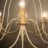 Lustre en fer blanc à 6 bras