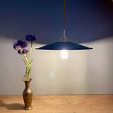 Vintage green enamelled sheet metal lampshade pendant light